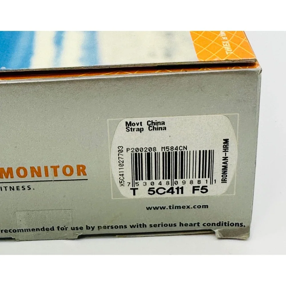 Timex Ironman Triathlon Heart Rate Monitor Watch 30-Lap Indiglo 5C411 New Box